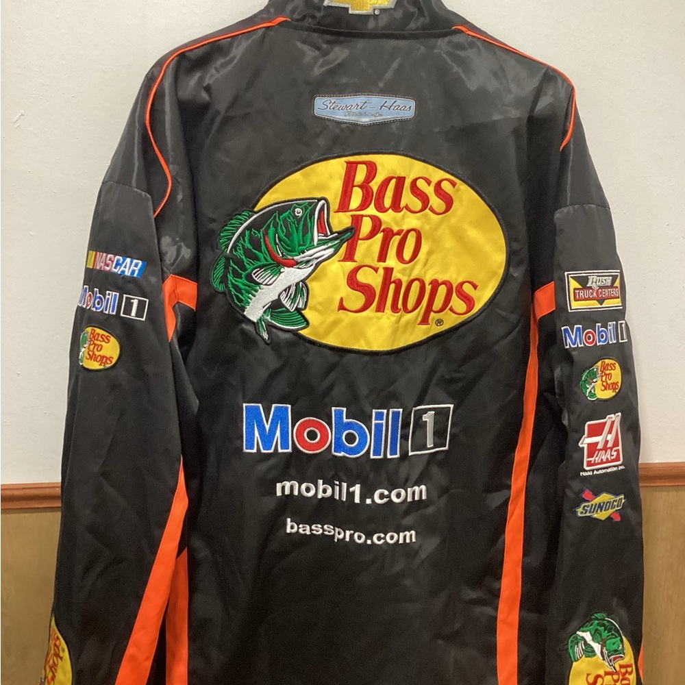 Tony Stewart #14 Bass Pro Shops Mobil 1 Racing Jacket - Black & Orange - Picture 2 of 12